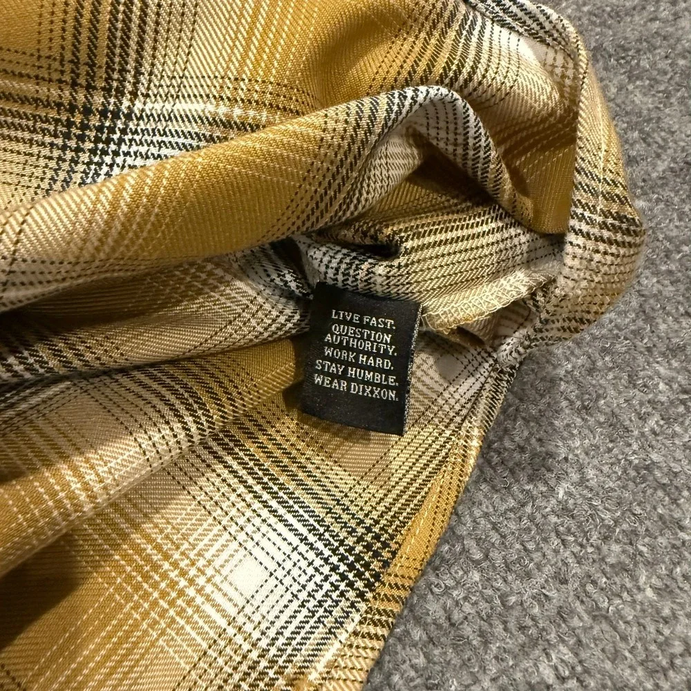 Dixxon Flannel The Sutter Mens 4X Yellow/gold Plaid Pearl Snap Closure